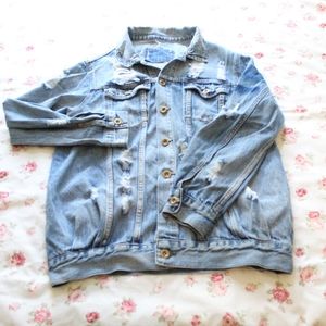 cute distressed jean jacket